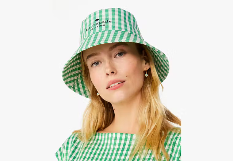 Jazzy Gingham Bucket Hat | Kate Spade Outlet