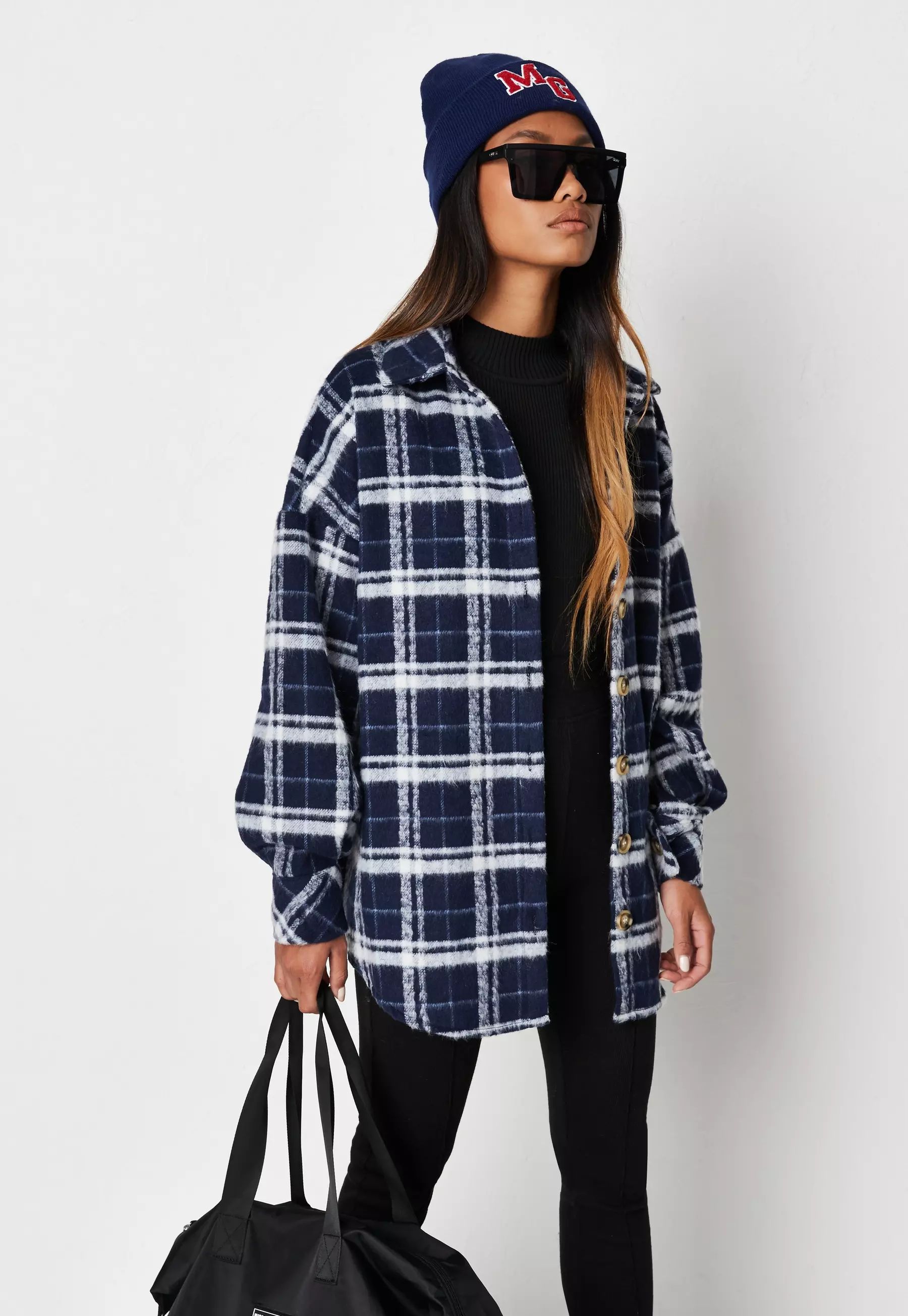 Missguided - Blue Plaid Shacket | Missguided (US & CA)
