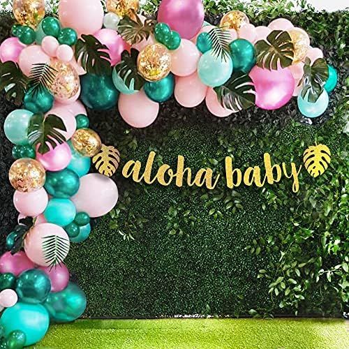 Sweet Baby Co. Flamingo Tropical Jungle Baby Shower Decorations Balloon Garland Arch Kit with Pin... | Amazon (US)