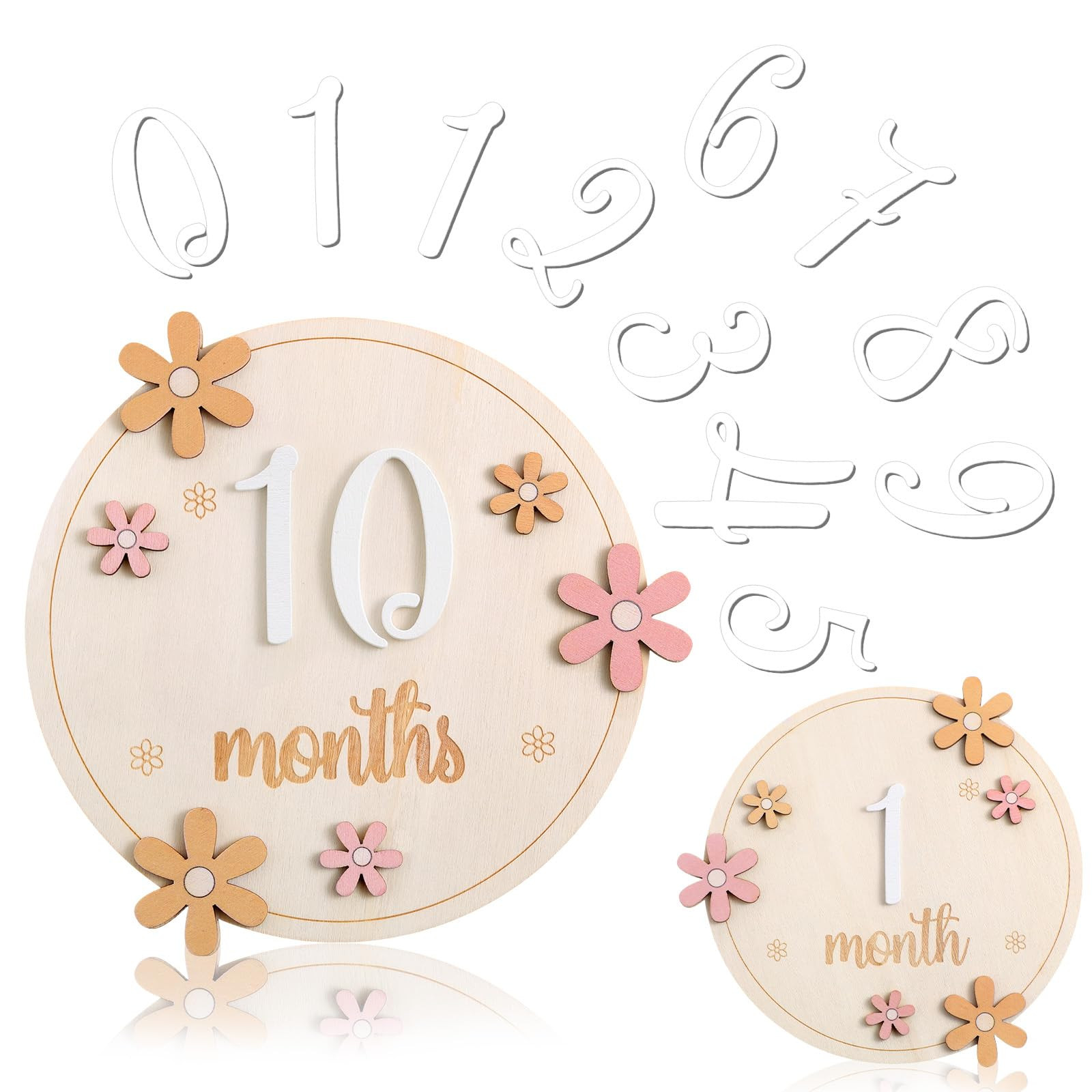 Baby Monthly Milestone Cards with 11 Interchangeable Number Set of 12 for Baby Growth Recording D... | Amazon (US)