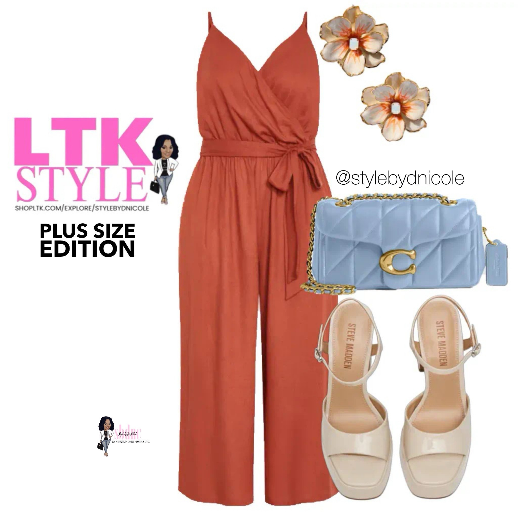 Cream & rust in a casually cute look. 
Available in sizes 12-26.

#LTKParties #LTKPlusSize #LTKSummerEdit