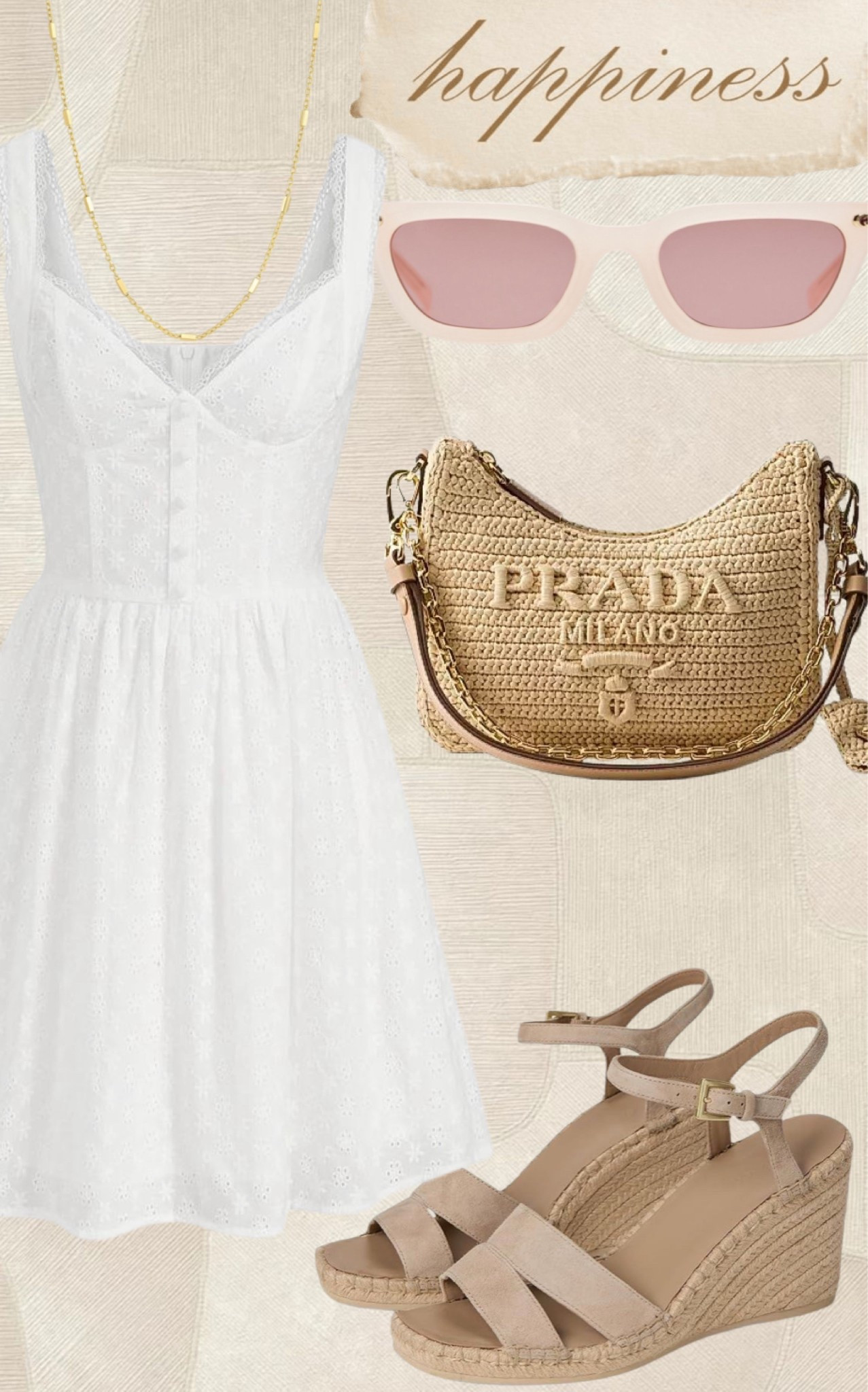 Beige/ Tan and White Outfit Combo