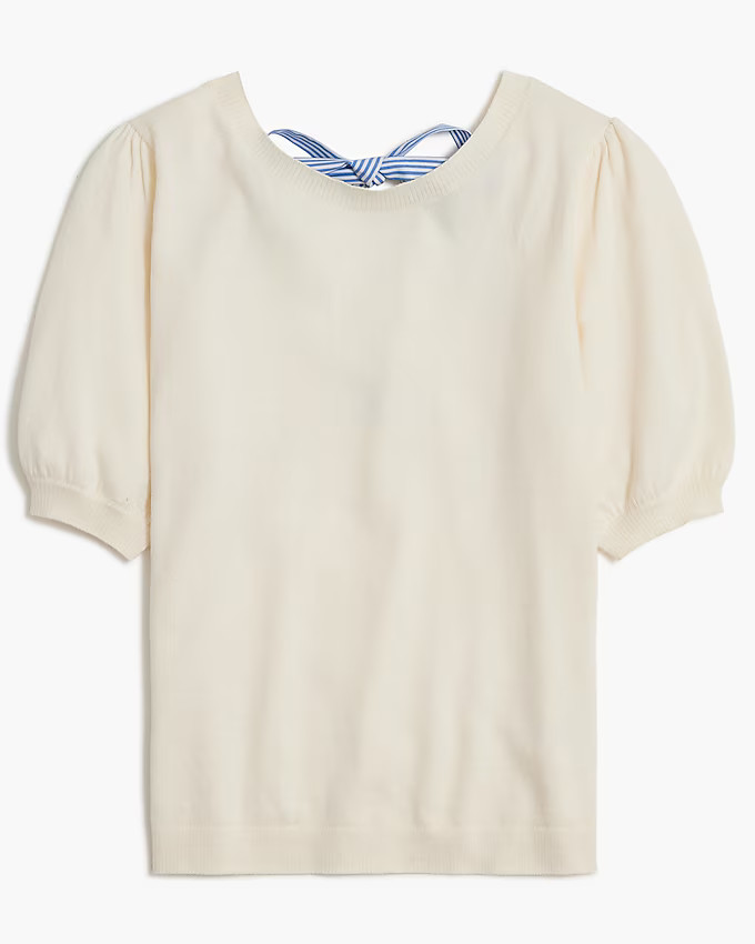 Short-sleeve tie-back sweater | J.Crew Factory