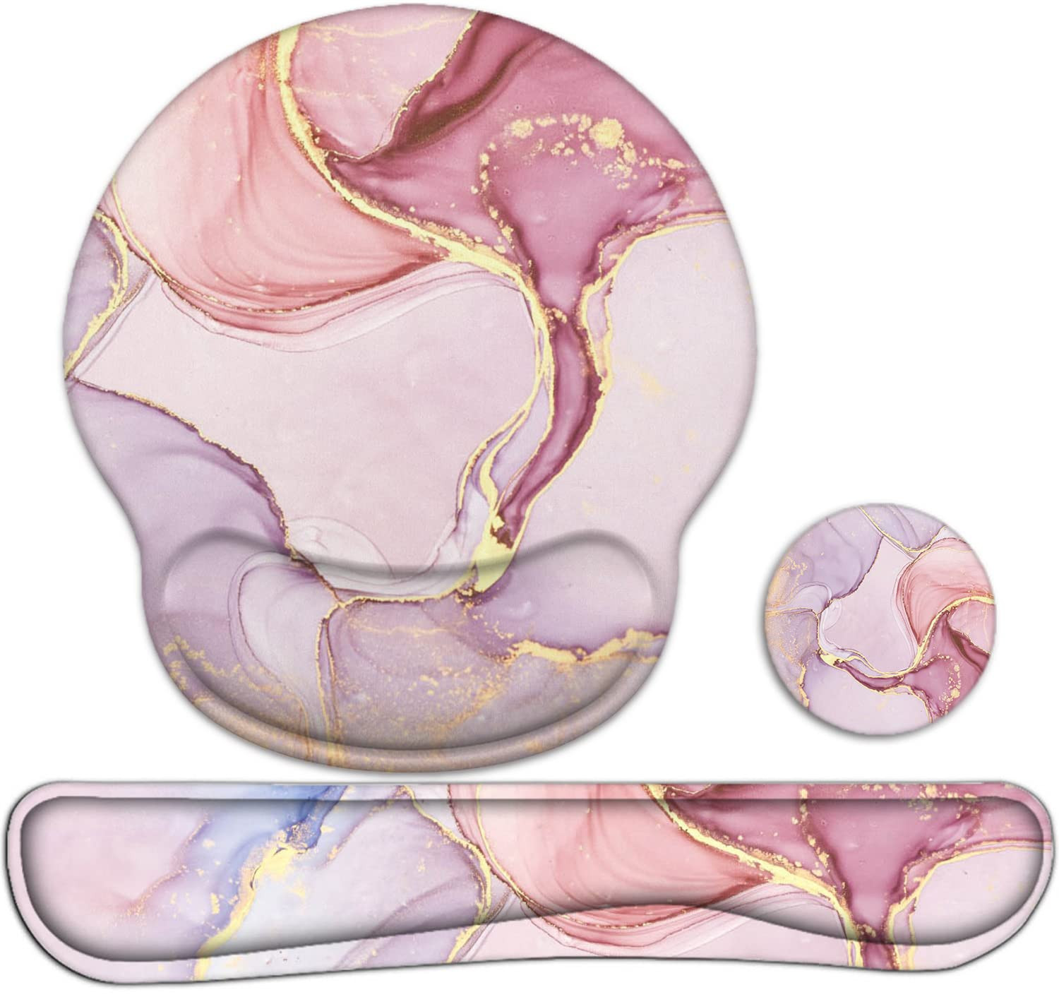 Lateefah Mouse Pad with Wrist Rest, 3-in-1 Gaming Mouse Pad, Keyboard Wrist Rest, Ergonomic Memor... | Amazon (US)