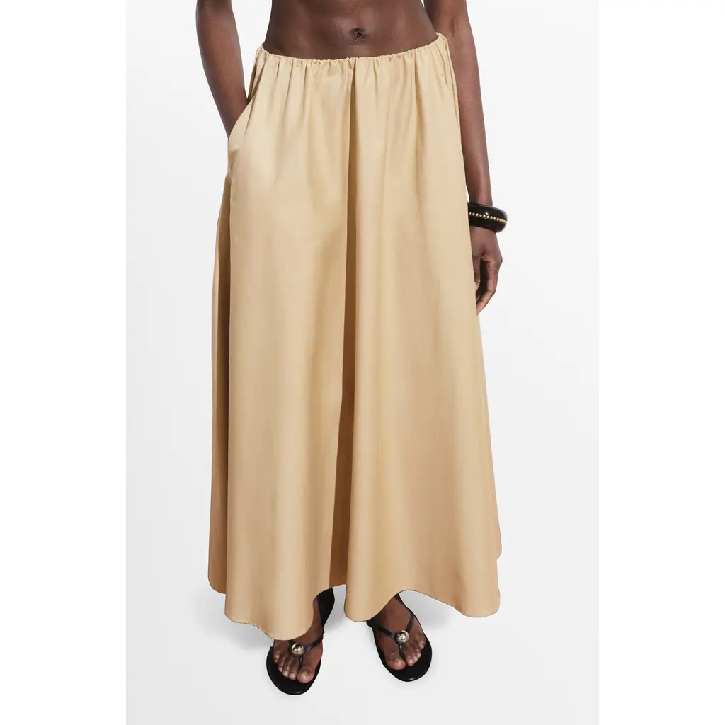 MANGO Cotton Blend Maxi Skirt in Beige at Nordstrom, Size X-Small | Nordstrom