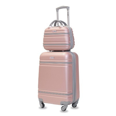 AMKA Varsity 2-Piece Carry-On Spinner Weekender Bag Luggage Sets Rose Gold | Target