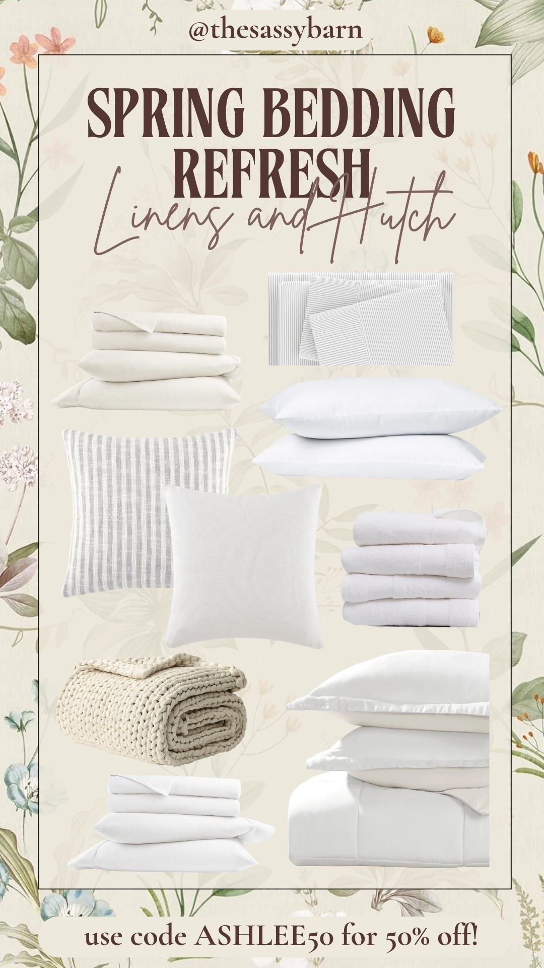 Use code ASHLEE50 for 50% Linens and Hutch! Just in time for spring refresh 🌿

Tap to shop 🔗

Spring refresh, spring cleaning, bedroom inspo

#LTKSaleAlert #LTKSeasonal #LTKHome