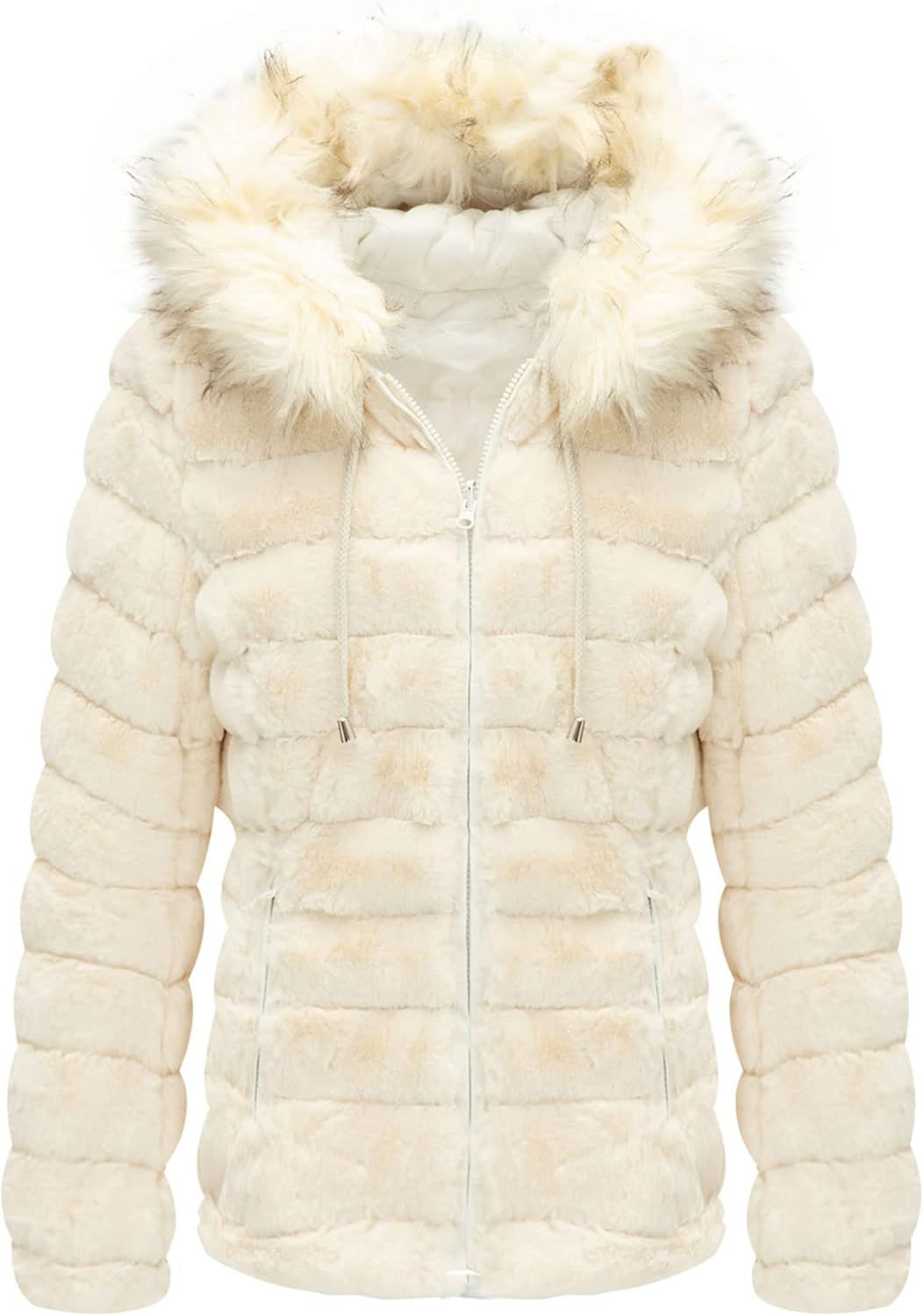 Bellivera Women Double Sided Faux Fur Jacket Spring and Winter Fashion Reversible Hood Puffer Coa... | Amazon (US)