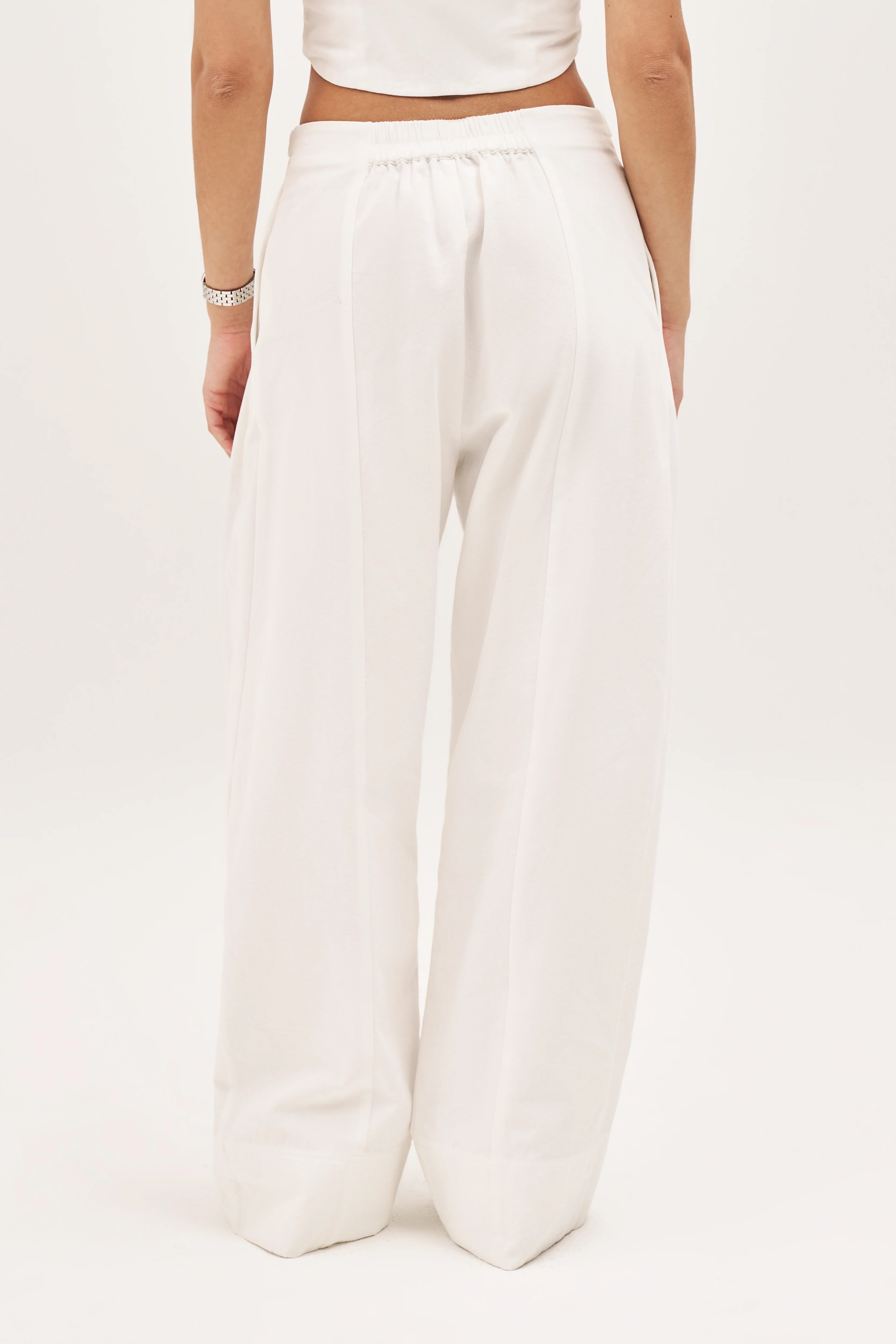 Dress Down Pleated Trousers - White | Maebe