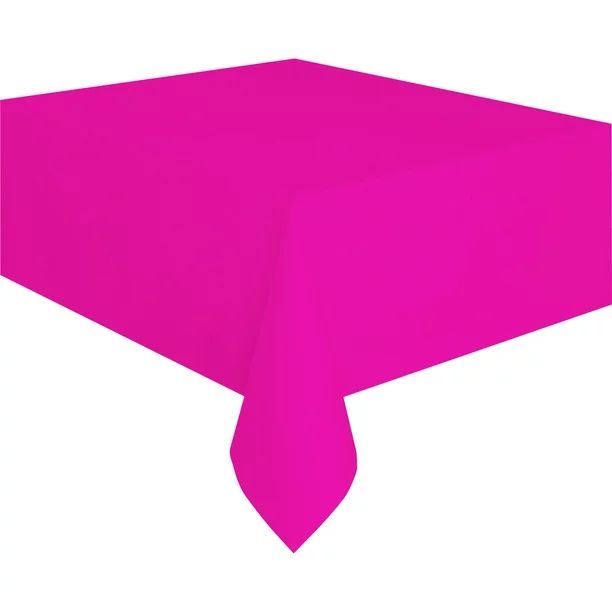 Way to Celebrate! Neon Pink Plastic Party Tablecloth,108in x 54in | Walmart (US)