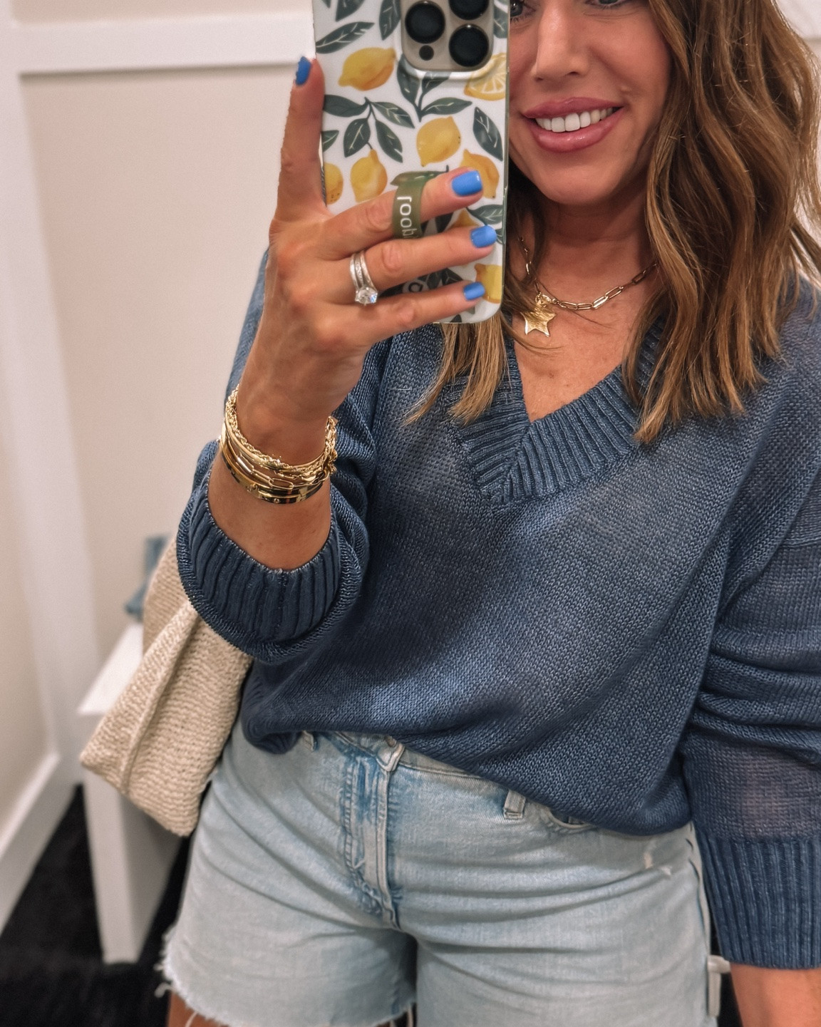 Save 20% off your purchase exclusively through LTK with code LTK20

Linen V-neck sweater-lightweight and so comfy. I’m wearing a large.
Perfect vintage mid length short with the perfect amount of stretch their high-rise, super comfy and so flattering. I’m wearing a size 30.

This bag is also on sale. It is the Miley shoulder bag. It is an oversized Rafinha with a leather handle and the cutest leather charm with seashells.

❤️￼Phone case is 10% off with my code Melissa10❤️

#LTKOver40 #LTKSaleAlert #LTKxMadewell