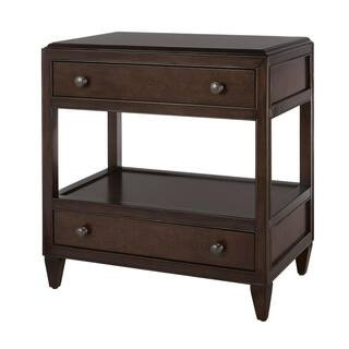 Bonterra 2-Drawer Chocolate Brown Nightstand (32.5 in. W x 21.7 in. D x 30.3 in. H) | The Home Depot