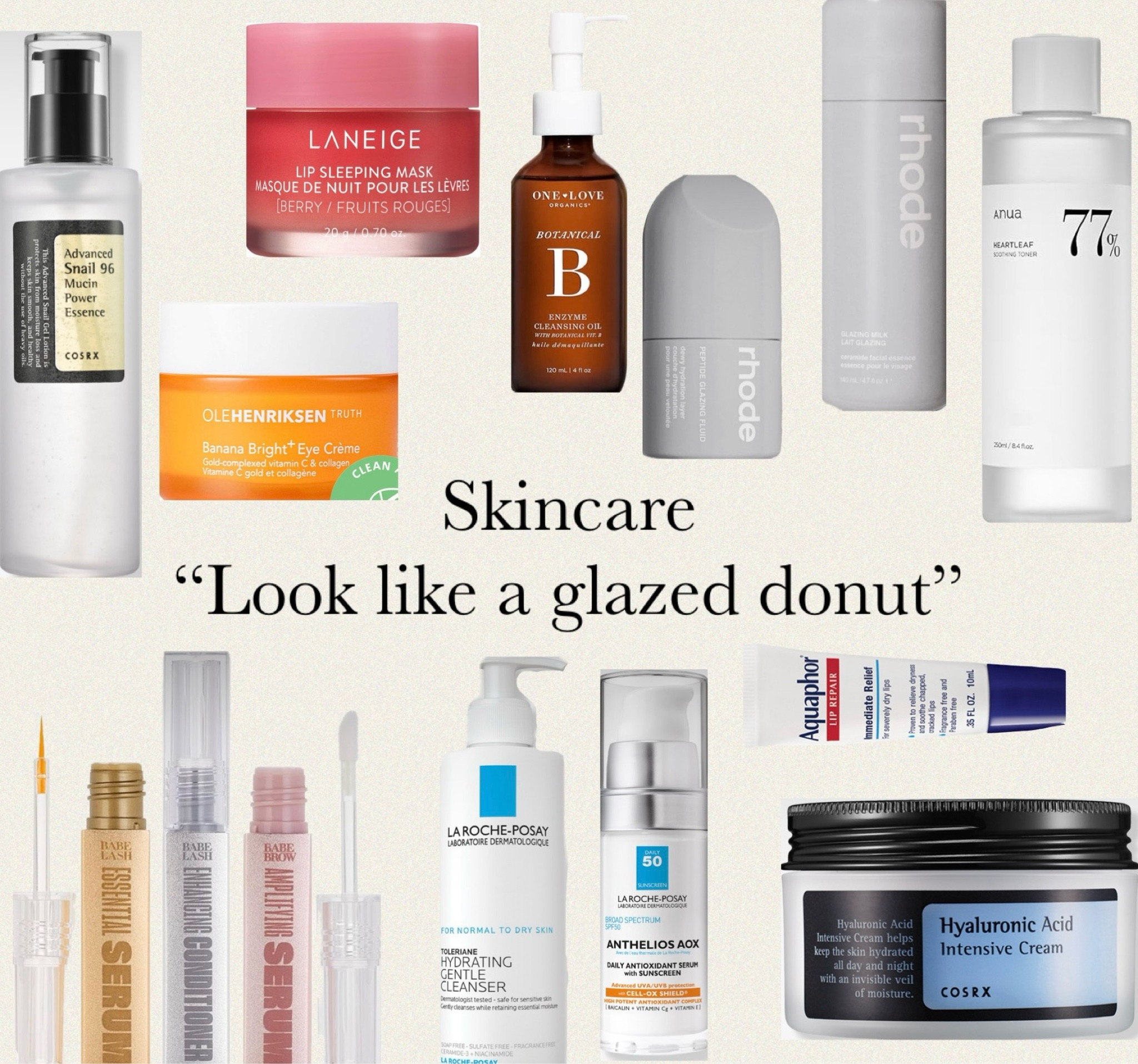 Managed to put a full list of everything skin! Glazed donut is the goal!! These are my favs that have worked for me & I have tried plenty to know. I love skincare😍

#LTKMostLoved #LTKbeauty 

#LTKU