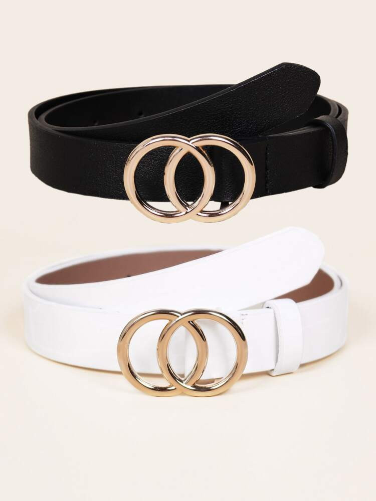 2pcs Kids Double O-ring Buckle Belt | SHEIN
