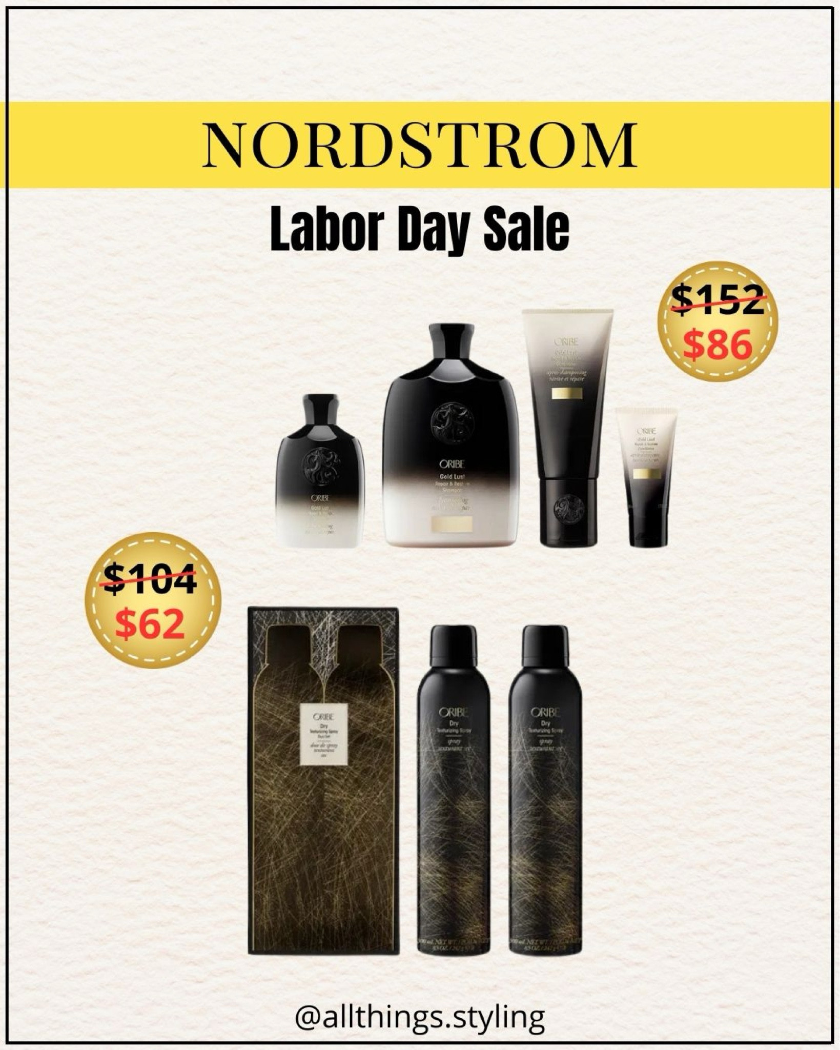 My favorite ORIBE Gift Sets ON SALE.  Hurry these will sell out fast !! ✨

Nordstrom Oribe Sale, Oribe Gold Lust set, Oribe dry texturizing spray duo, Oribe hair care favorites 

#LTKBeauty #LTKSaleAlert #LTKOver40