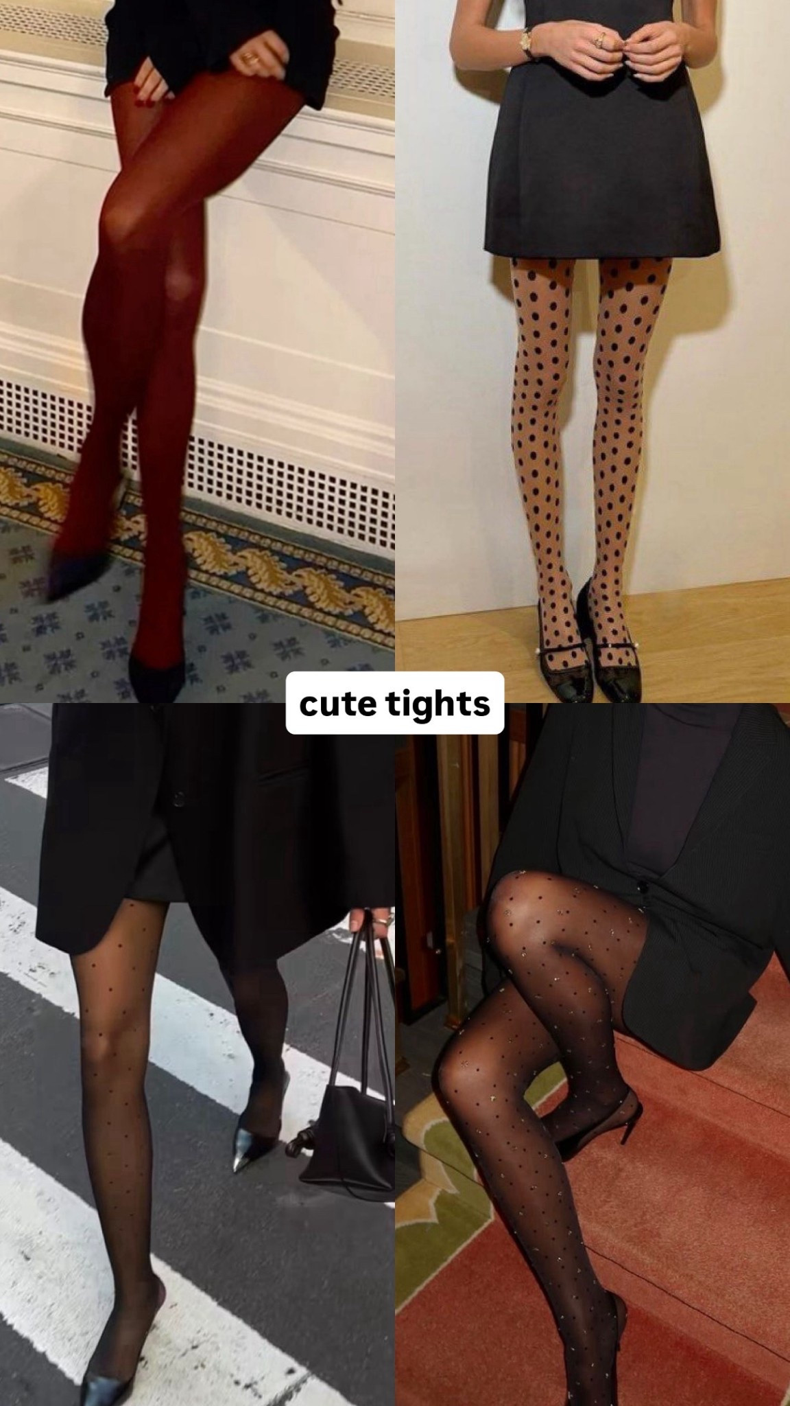 patterned and colored tights! perfect for holiday parties 