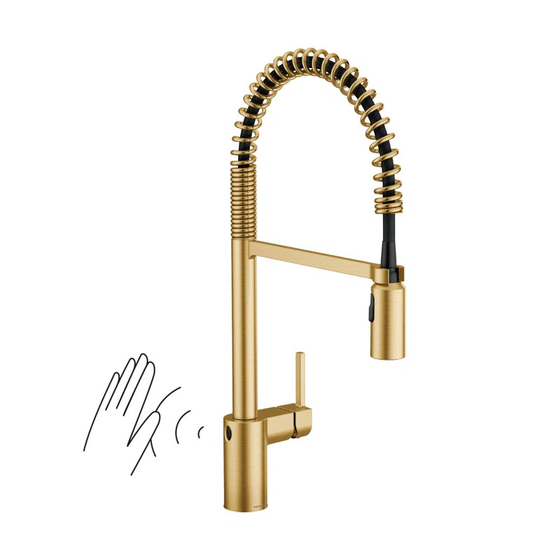 Moen Align MotionSense Wave Single Handle Spring Pulldown Kitchen Faucet with Power Clean Technol... | Wayfair North America