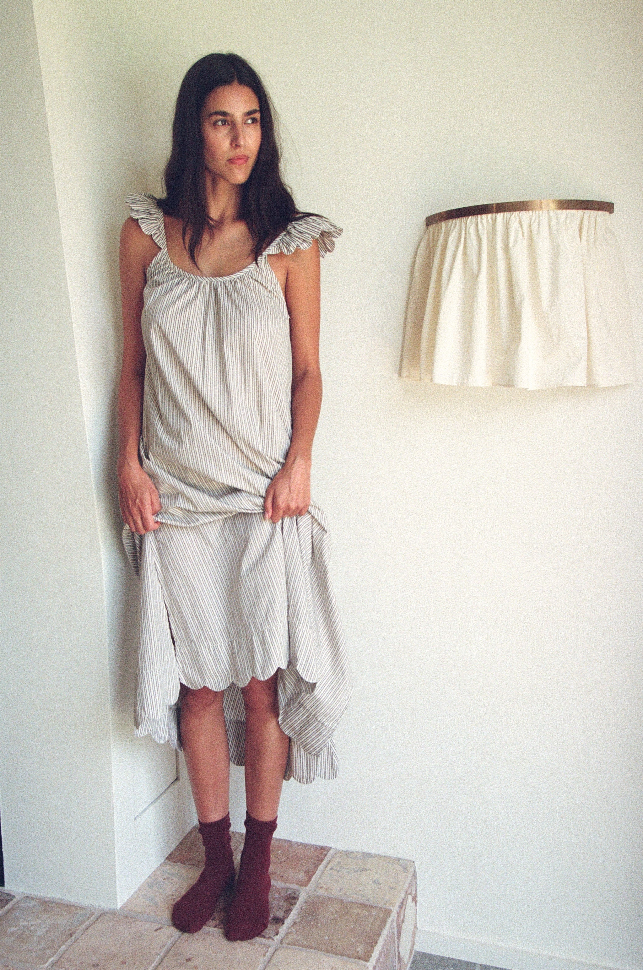 MM x PIYAMA - Indah Wing Nightie - Chocolate Stripe | Piyama