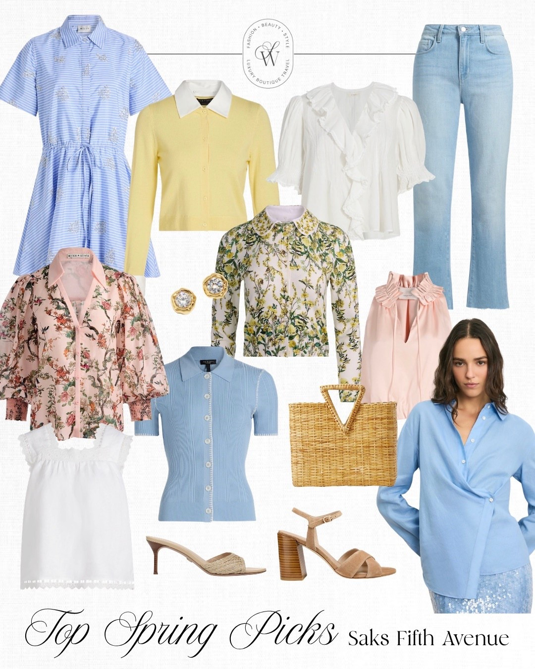My top spring picks from @Saks Fifth Avenue!! Loving blue, pink, and yellow this season and there are so many cute pieces to choose from! 💛💕

#saks #sakspartner