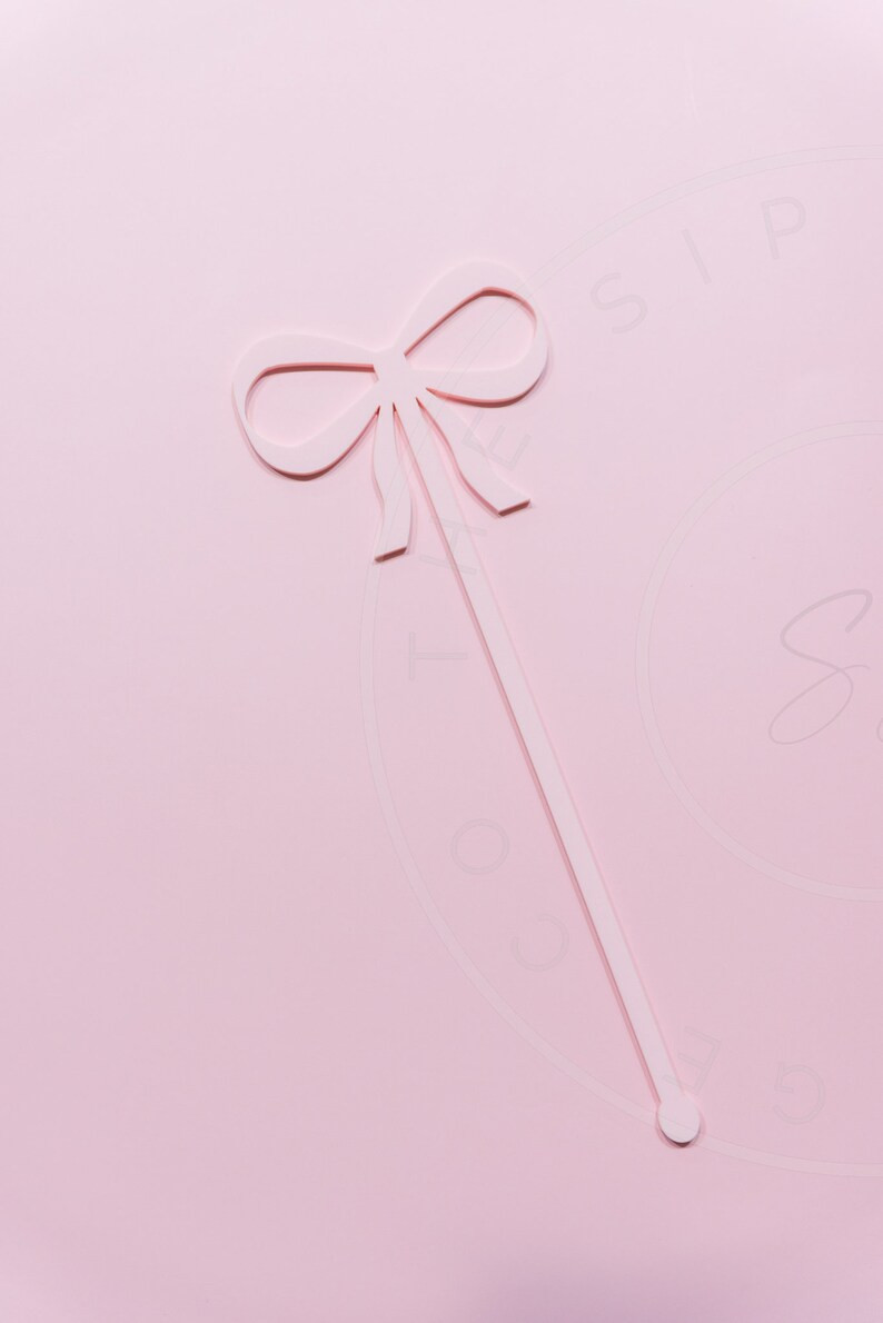 Pink Bow Drink Stirrers-set OF 4 Cut Out Drink Stirrers Swizzle Sticks Stir Stick - Etsy | Etsy (US)
