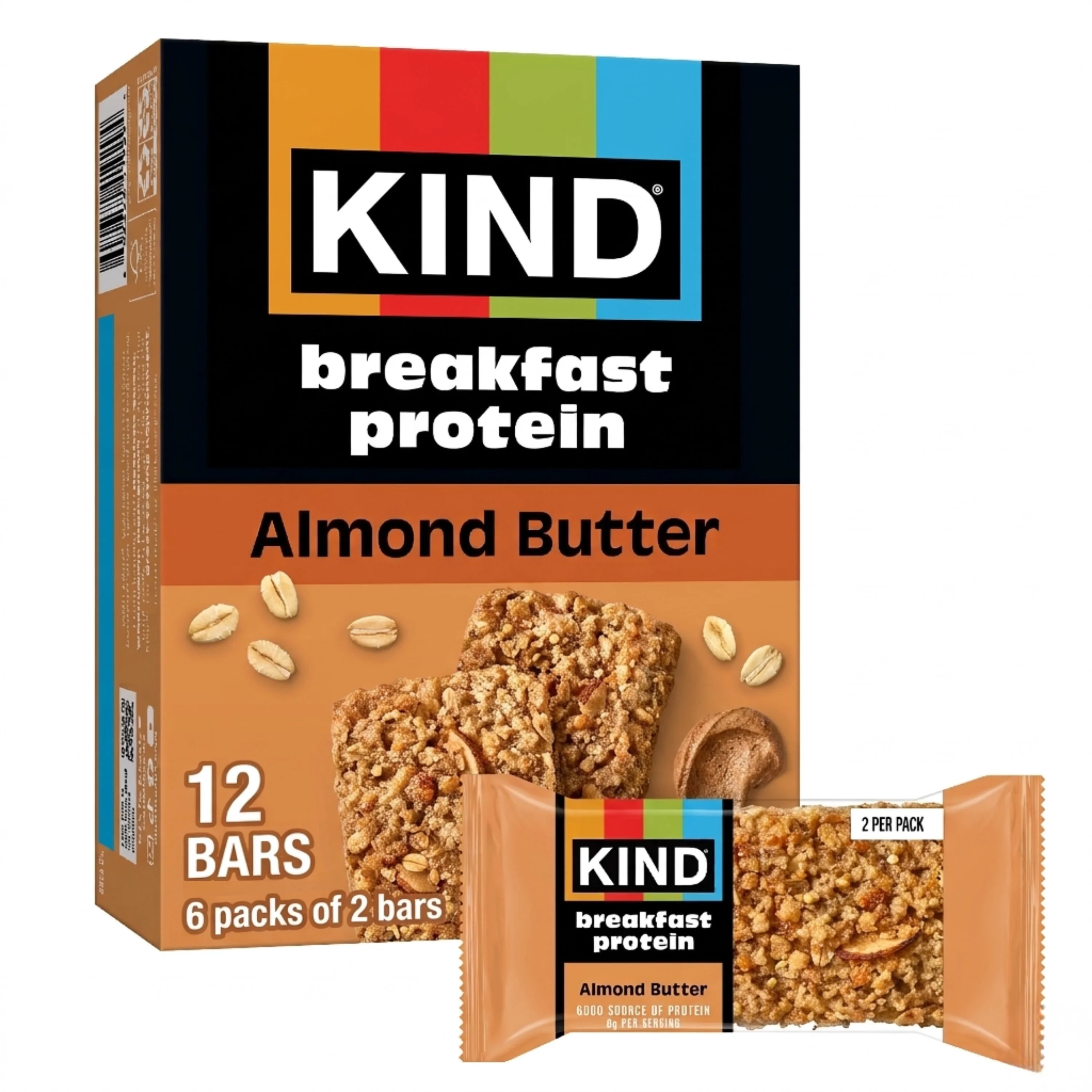 KIND Breakfast Protein Bars, Almond Butter, 1.76 oz, 6 Count | Walmart (US)