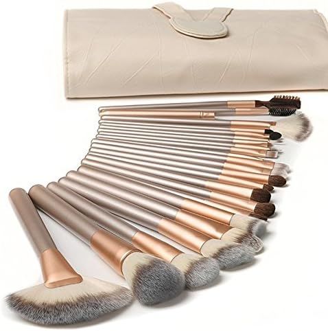 AMMIY Makeup Brushes 18 PCs Makeup Brush Set Professional Wood Handle Premium Synthetic Contour C... | Amazon (US)