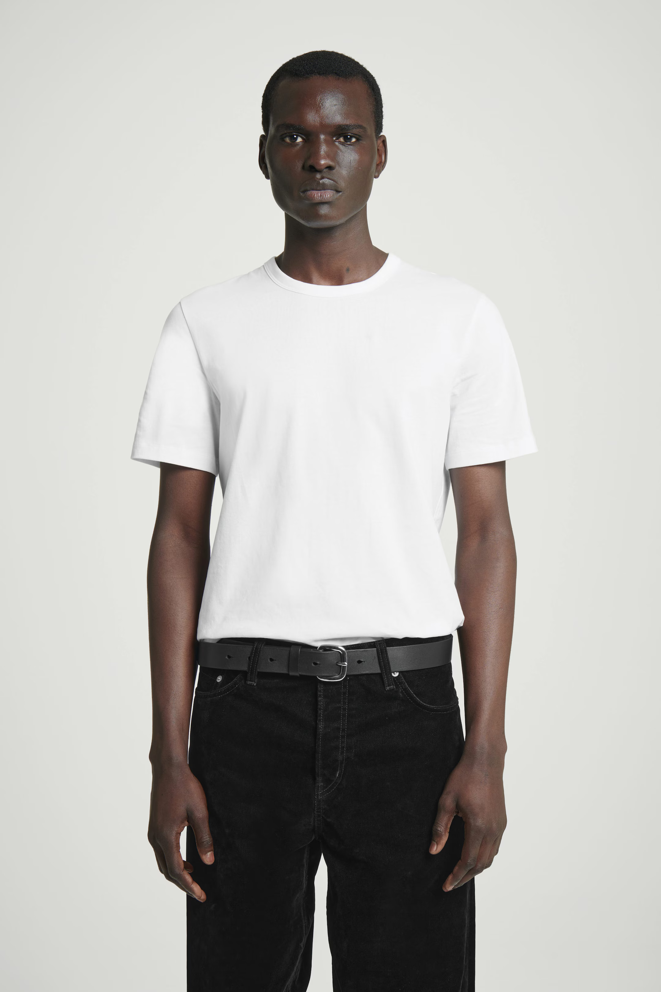 REGULAR BRUSHED-COTTON T-SHIRT - WHITE | COS GB | COS UK