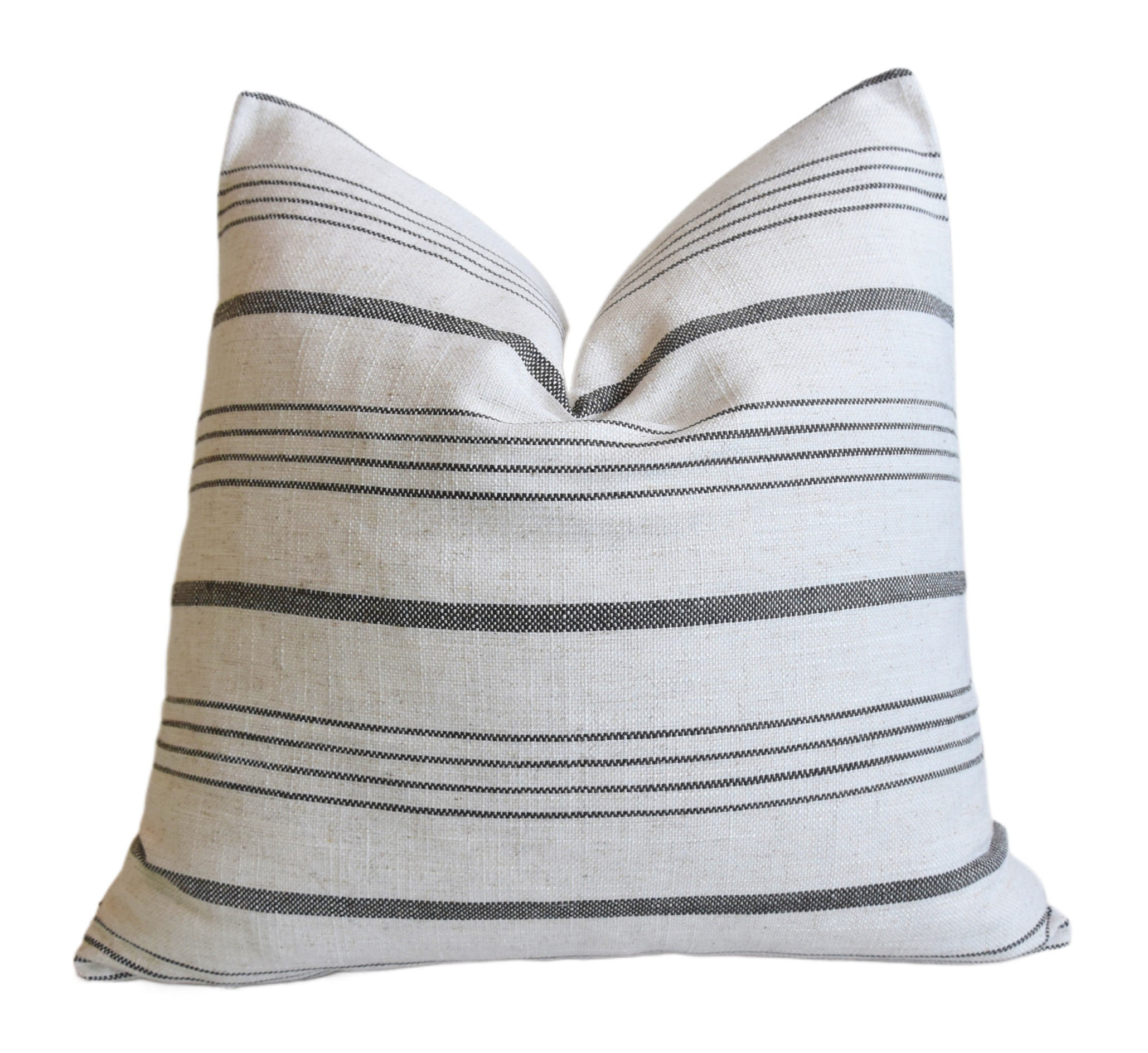 Woven Charcoal Gray Striped Pillow | Cushion, Bolster | One Kings Lane