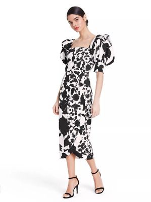 Christopher John Rogers for Target SZ 10 Floral Faux Wrap Dress Black/White NWT 191904263544 | eB... | eBay US