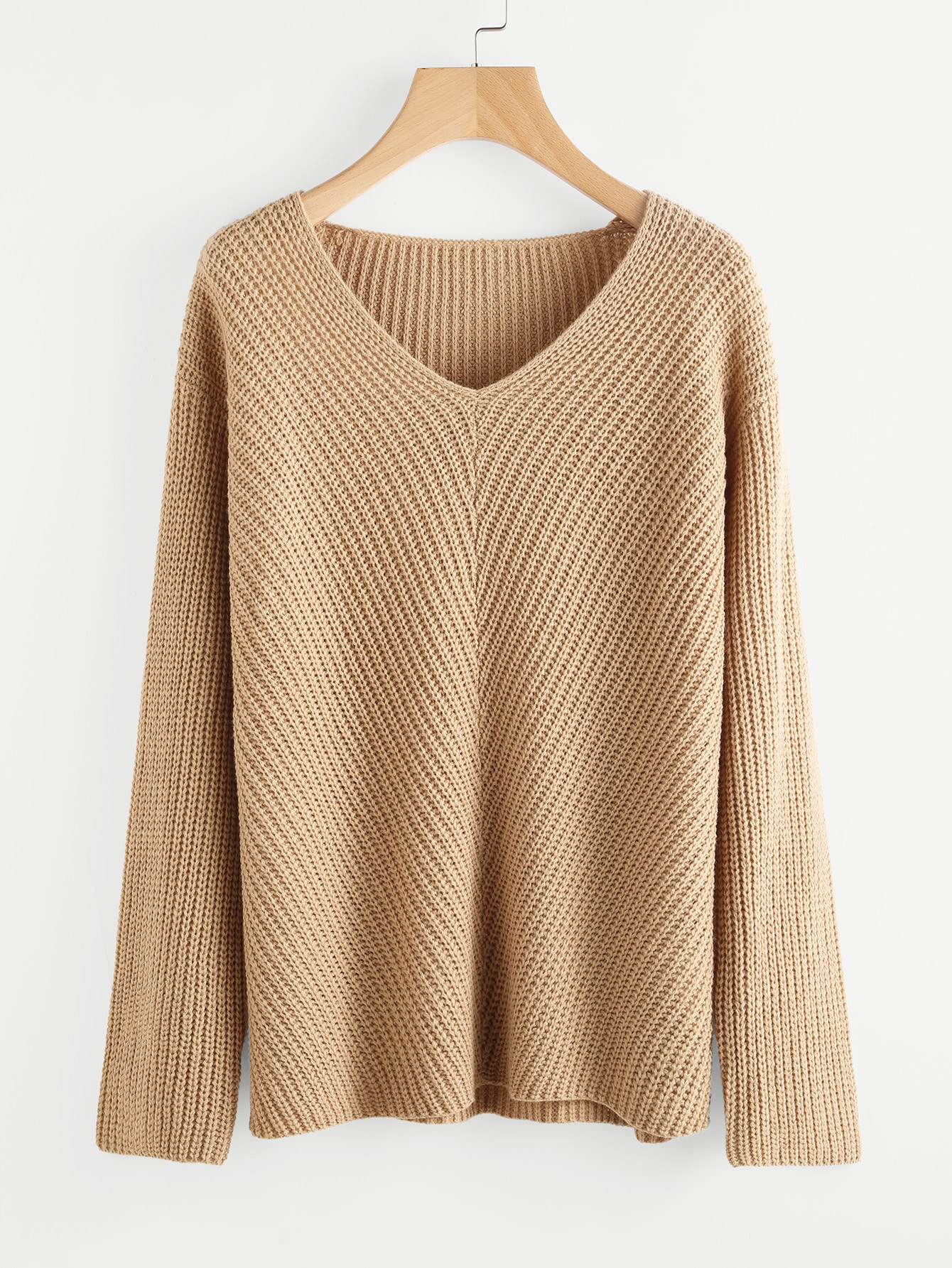 Drop Shoulder V Neck Jumper | SHEIN