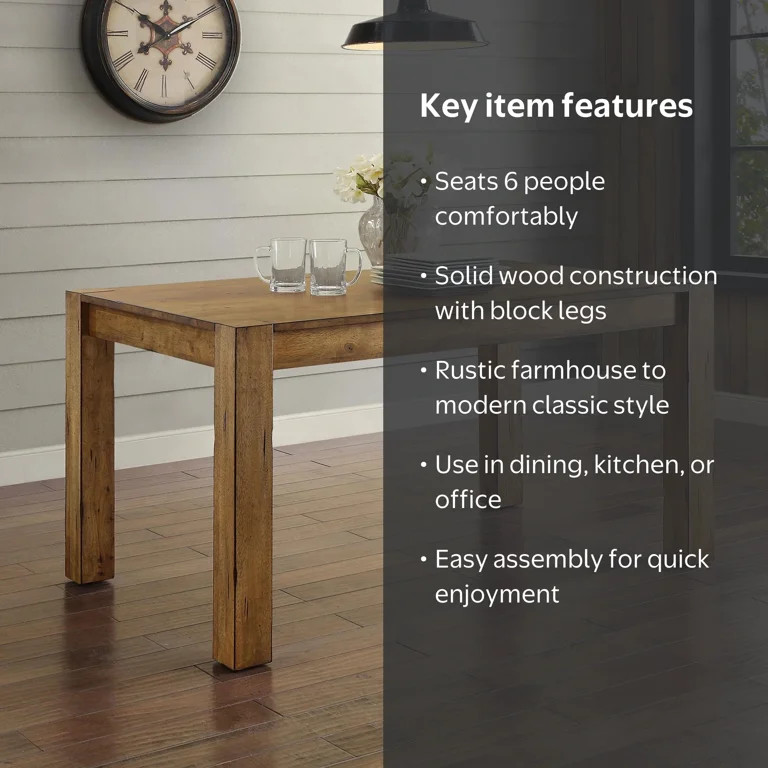 Better Homes & Gardens Bryant Dining Table, Rustic Brown | Walmart (US)