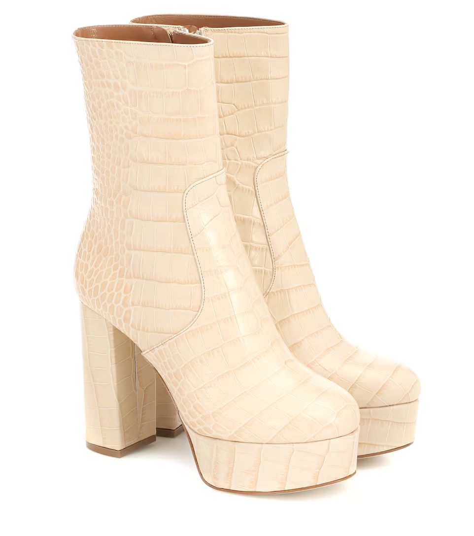 Exclusive to Mytheresa – Cocco croc-effect leather ankle boots | Mytheresa (US/CA)