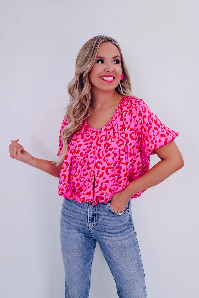 Luxurious Leopard Print Bubble Crop Top | Whiskey Darling Boutique
