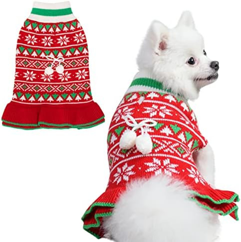 EXPAWLORER Dog Sweater for Small Dogs - Turtleneck Knitwear Dog Cold Weather Clothes with Leash Hole | Amazon (US)