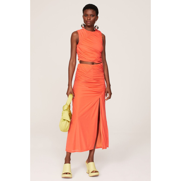 Simon Miller Swizzy Skirt orange | Rent the Runway