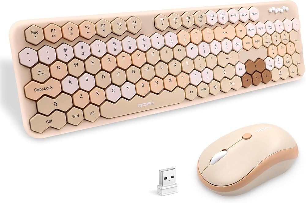 2.4GHz Wireless Keyboard and Mouse Combination,Honeycomb Shaped 17-inch Keyboard for Teenagers' l... | Amazon (US)