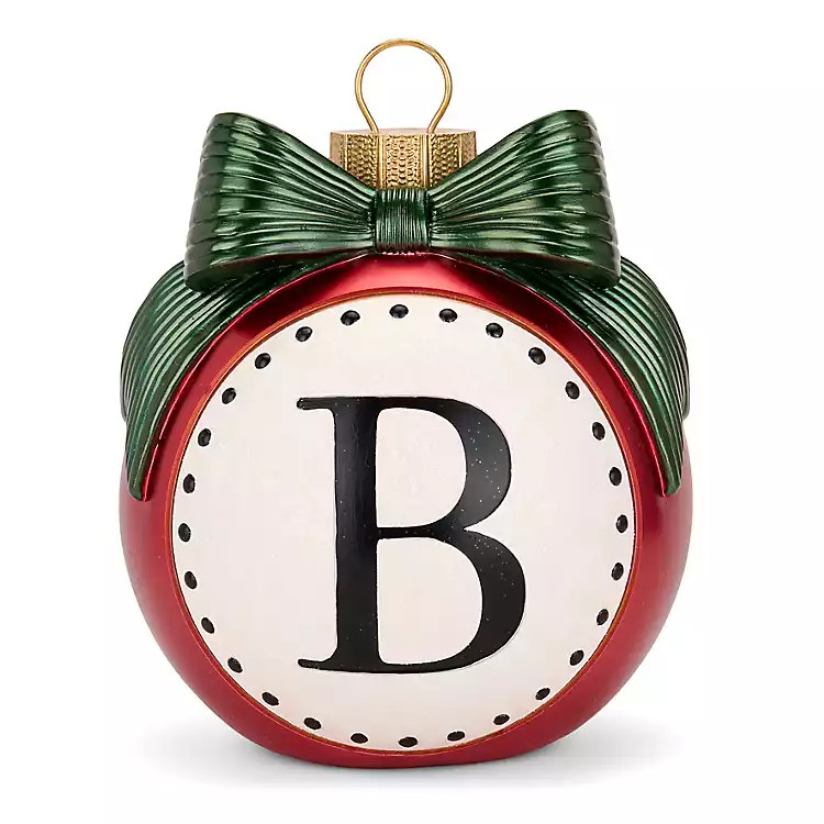 Red & Green Monogram B Christmas Ornament Statue | Kirklands
