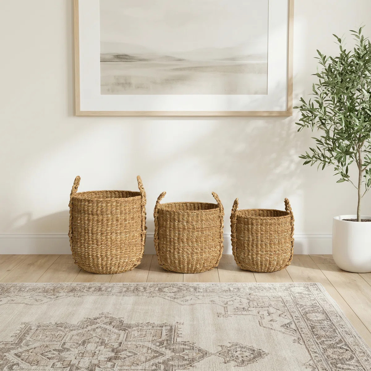 Charton 3 Piece Seagrass Basket Set | Wayfair North America