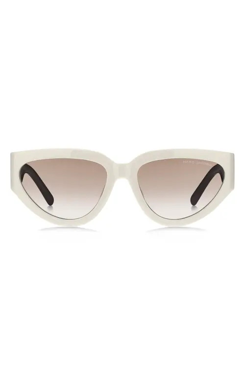 Marc Jacobs 57mm Cat Eye Sunglasses in White Black/Brown Gradient at Nordstrom | Nordstrom