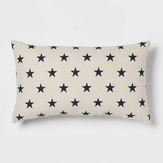 Stars Throw Pillow Neutral/Blue - Threshold™ | Target