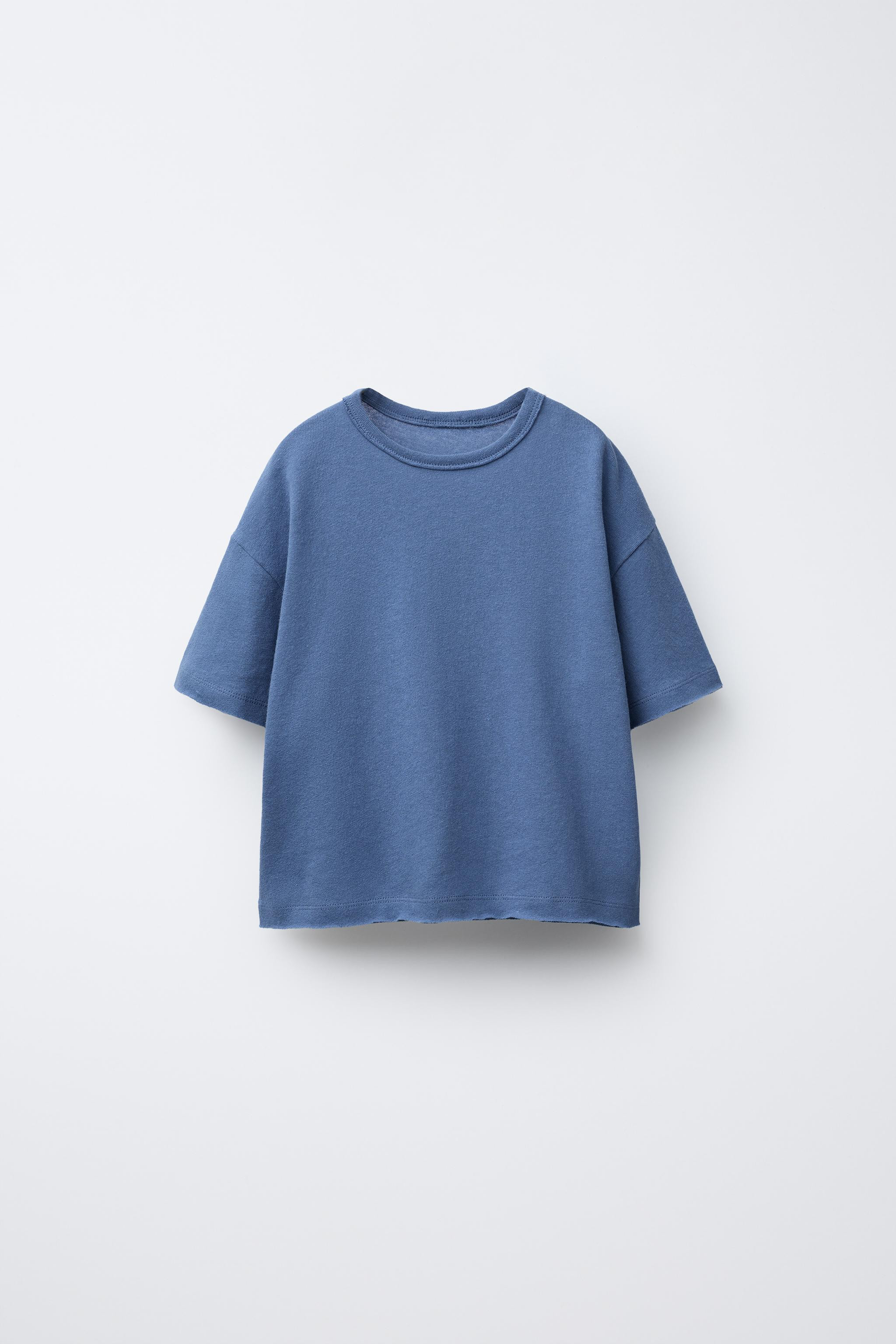 WASHED EFFECT T-SHIRT WITH COTTON AND LINEN | Zara US