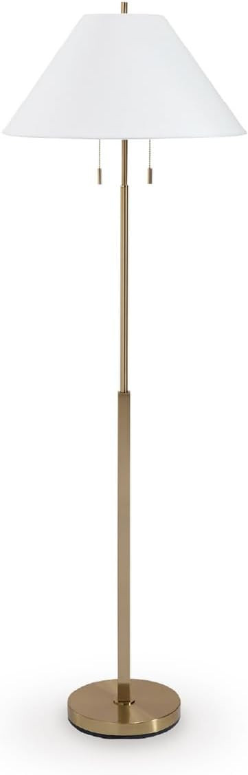 Signature Design by Ashley Haigwood Modern Tall Floor Lamp with Empire Shade, Gold | Amazon (US)