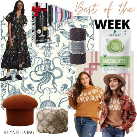 Best of the Week - all of the most clicked items of last week 

Home decor, home decorations, home decor finds, budget home decor, black floral maxi dress, milk frother, Amazon finds, Amazon favorites, Amazon home, black twisted candle, Target finds, Target home, target favorites, matcha powder, matcha latte, orange shacket a, orange leaf sweater, fall sweater, fall style, plus size fashion, pink area rug, Barbie rug, nautical wallpaper, Wayfair finds, Wayfair home, Wayfair wallpaper, beige pouf, orange mushroom ottoman, Walmart finds, Walmart home, Walmart favorites 

#LTKunder100 #LTKhome #LTKFind