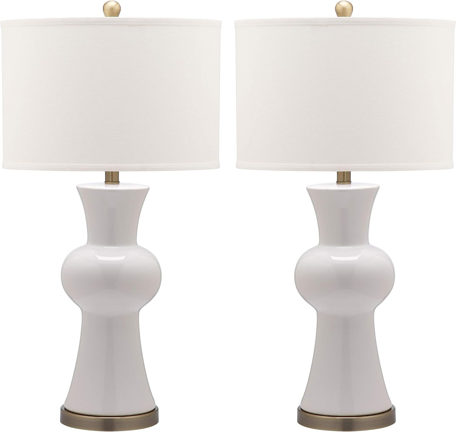 SAFAVIEH Lighting Collection Lola Modern Column White Ceramic 30-inch Bedroom Living Room Home Of... | Amazon (US)