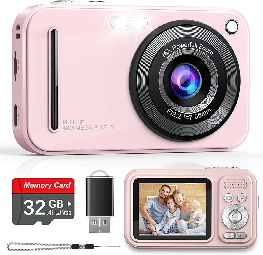 Digital Camera, Autofocus 48MP FHD 1080P Camera for Kids with 16X Zoom Anti Shake, Compact Portab... | Amazon (US)