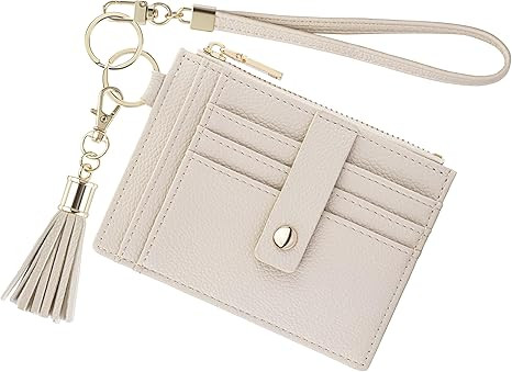 Wristlet Keychain Wallet for Women Slim Rfid Blocking Credit Card Holder Wristlet Zip Id Case Wal... | Amazon (US)