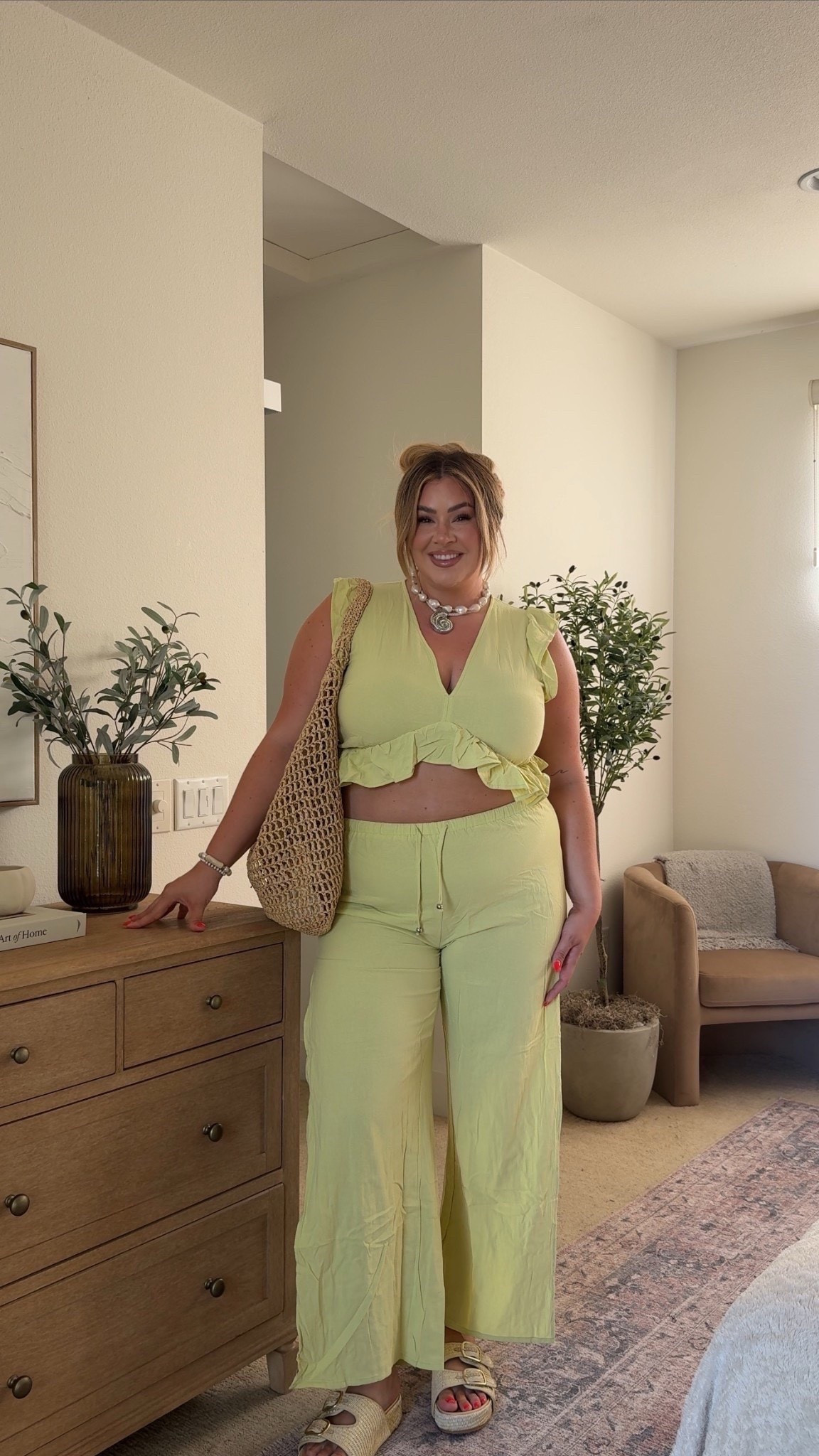 the cutest summer set! wearing this set in an xl 🍋‍🟩✨

#LTKMidsize #LTKSeasonal