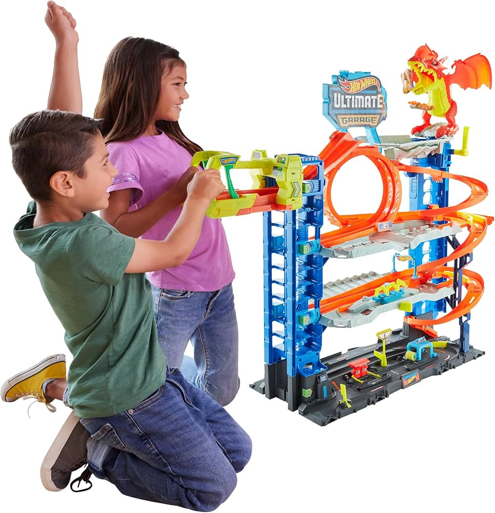 Hot Wheels City Toy Car Track Set Ultimate Garage with 2 Die-Cast Toy Cars & Car-Eating Dragon, S... | Amazon (US)