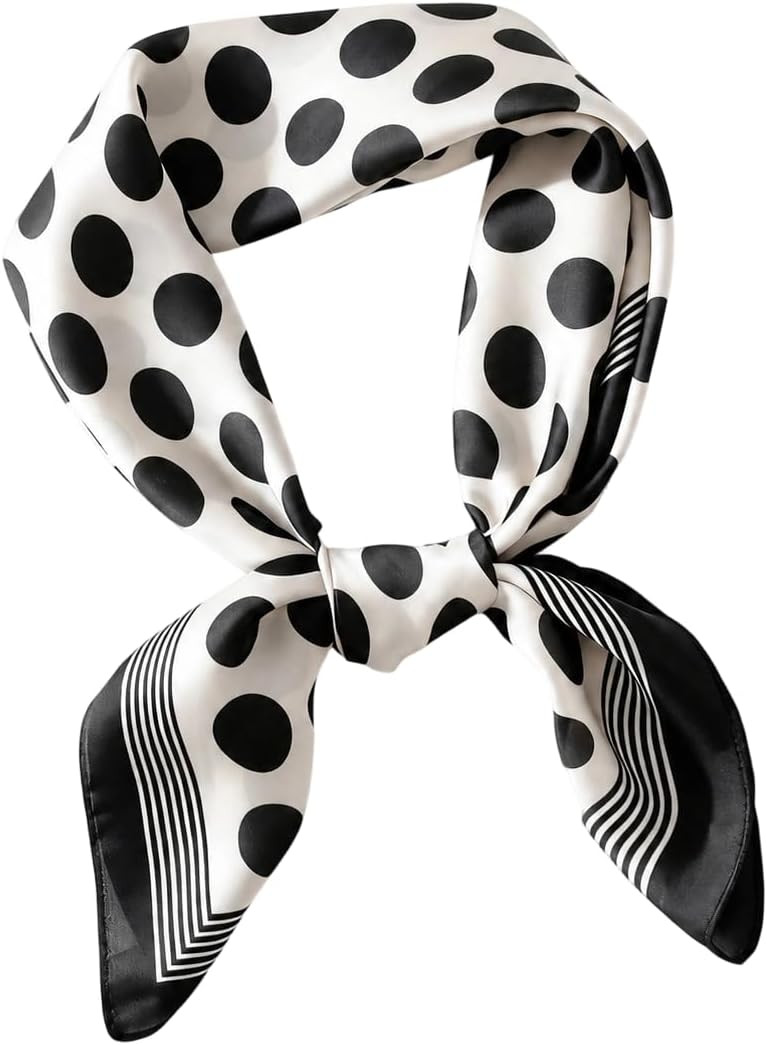 Women 50s Polka Dot Square Scarf, Lightweight Large Multifunctional | Amazon (US)