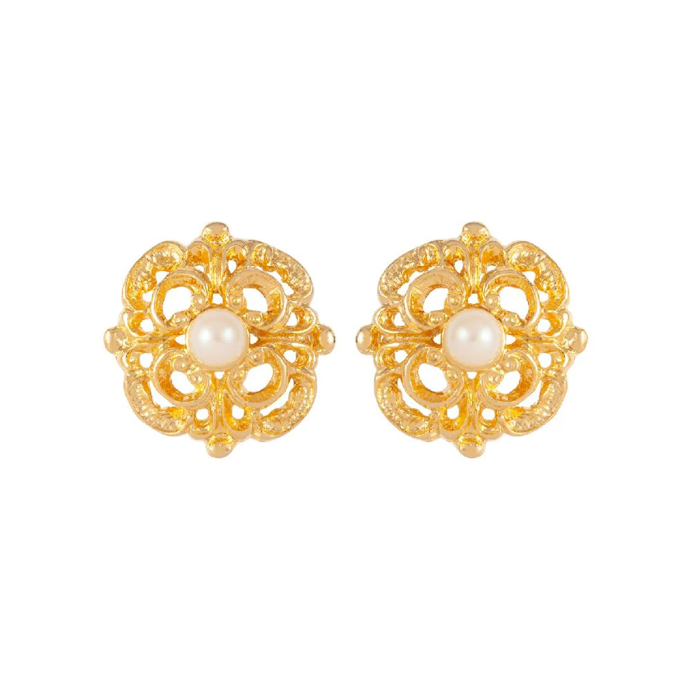 1980s Vintage Faux Pearl Ornate Clip-On Earrings | Susan Caplan